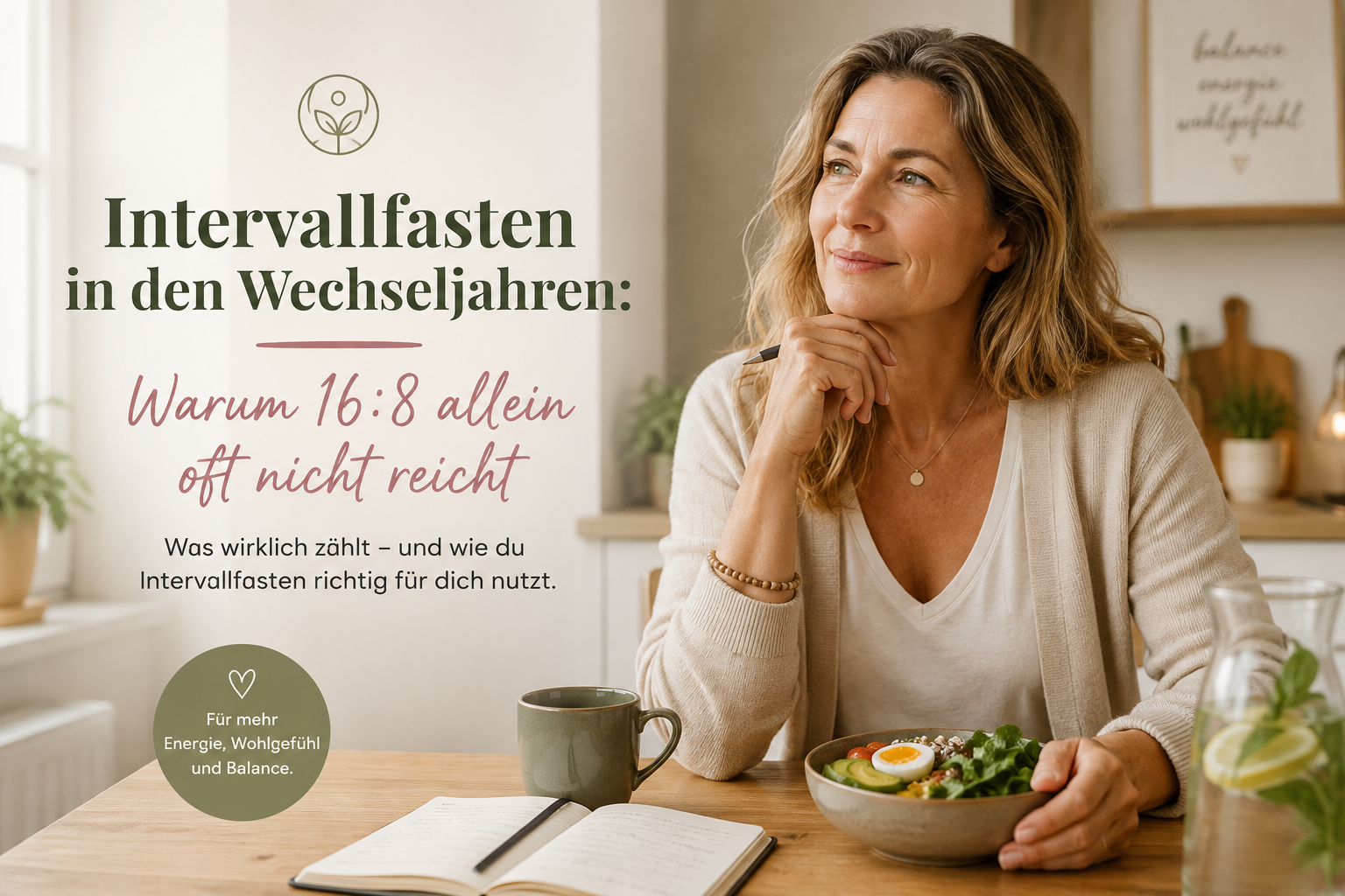 Intervallfasten in den Wechseljahren - Frau beim gesunden Essen